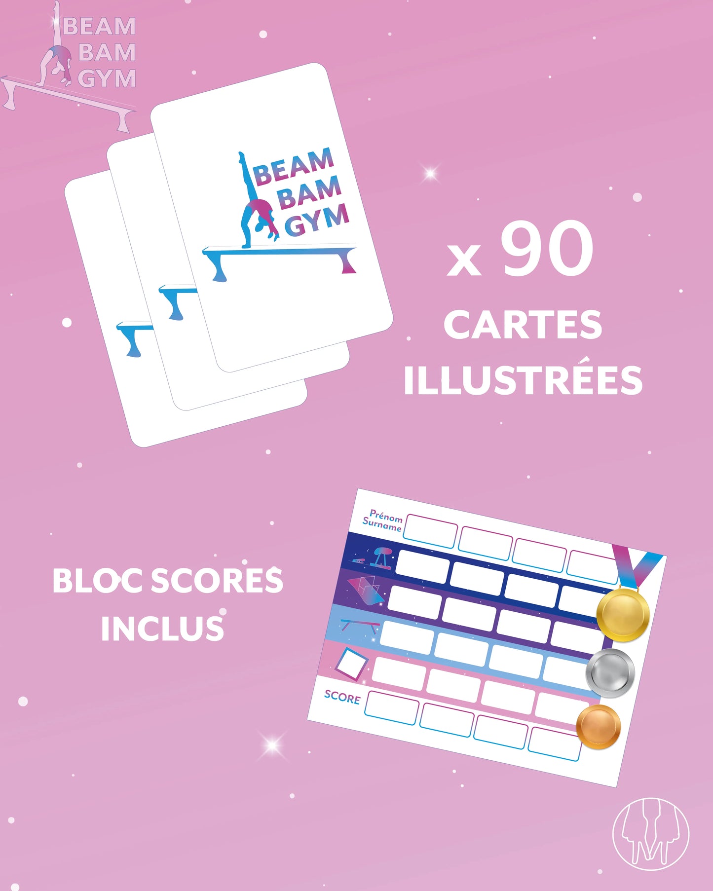 Beam Bam Gym, un Jeu de cartes 100% gymnastique artistique féminine (Gym, Gymnaste, idée de cadeau pour gym, passionné de gym))